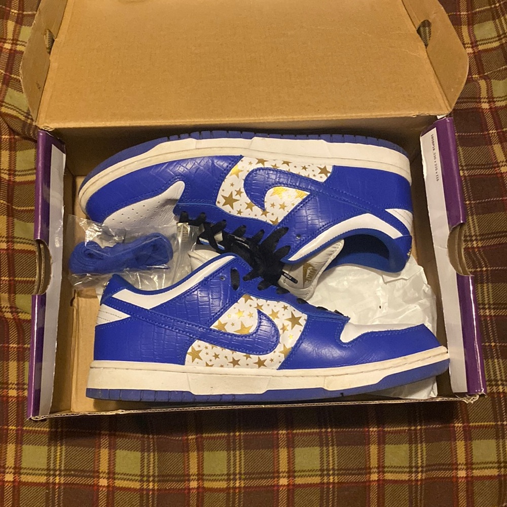 Nike x Supreme Stars Hyper Royal Dunk Low (Slightly worn) (Size 10)